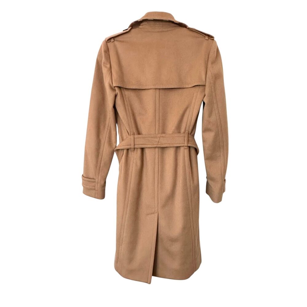 BURBERRY Wool Cashmere Trench‎ Coat Camel Sz 4 - Picture 3 of 6